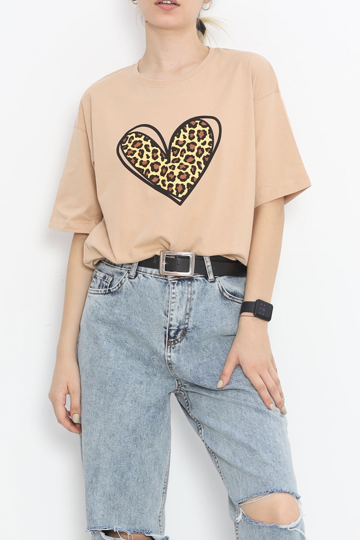 Printed Crew Neck T-Shirt Mink