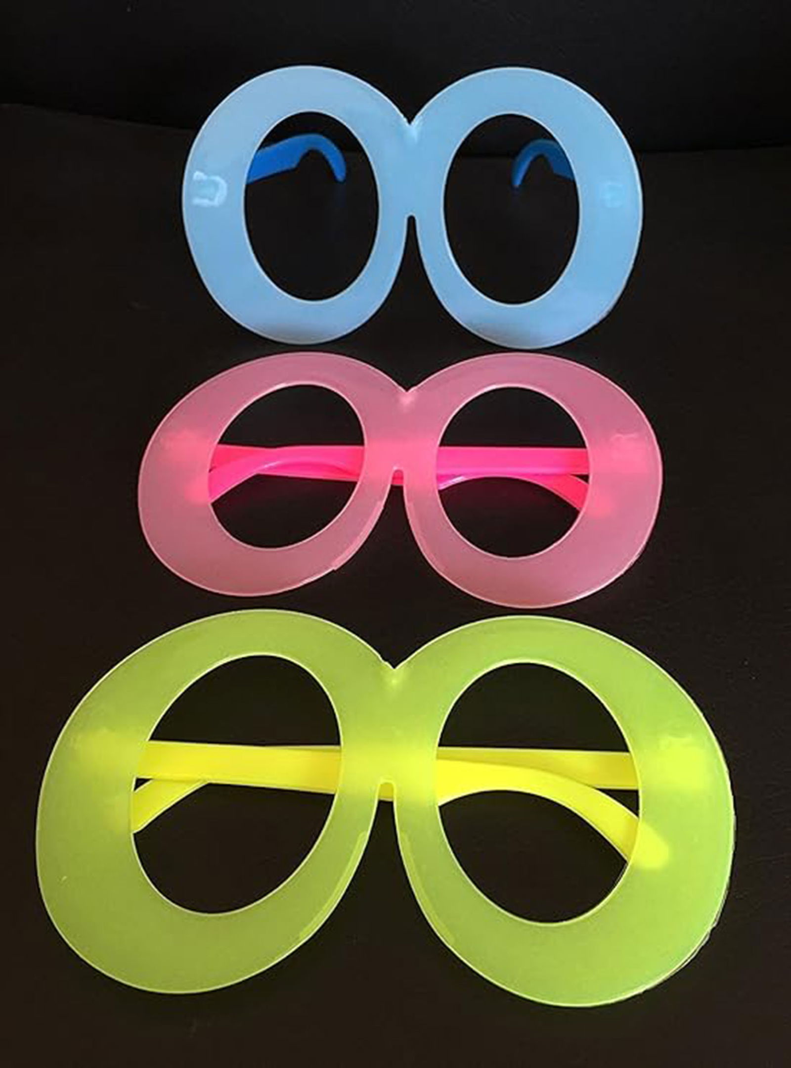 Phosphorescent Oval Model Glow Party Glasses Glow In The Dark Glasses 12Pcs