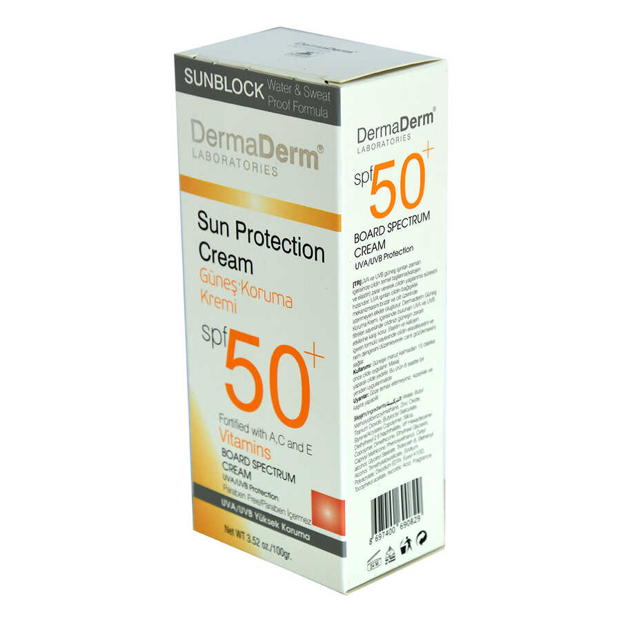 Sun Protection Cream Spf 50+ Factor Paraben Free UVA/UVB High Protection 100 Gr