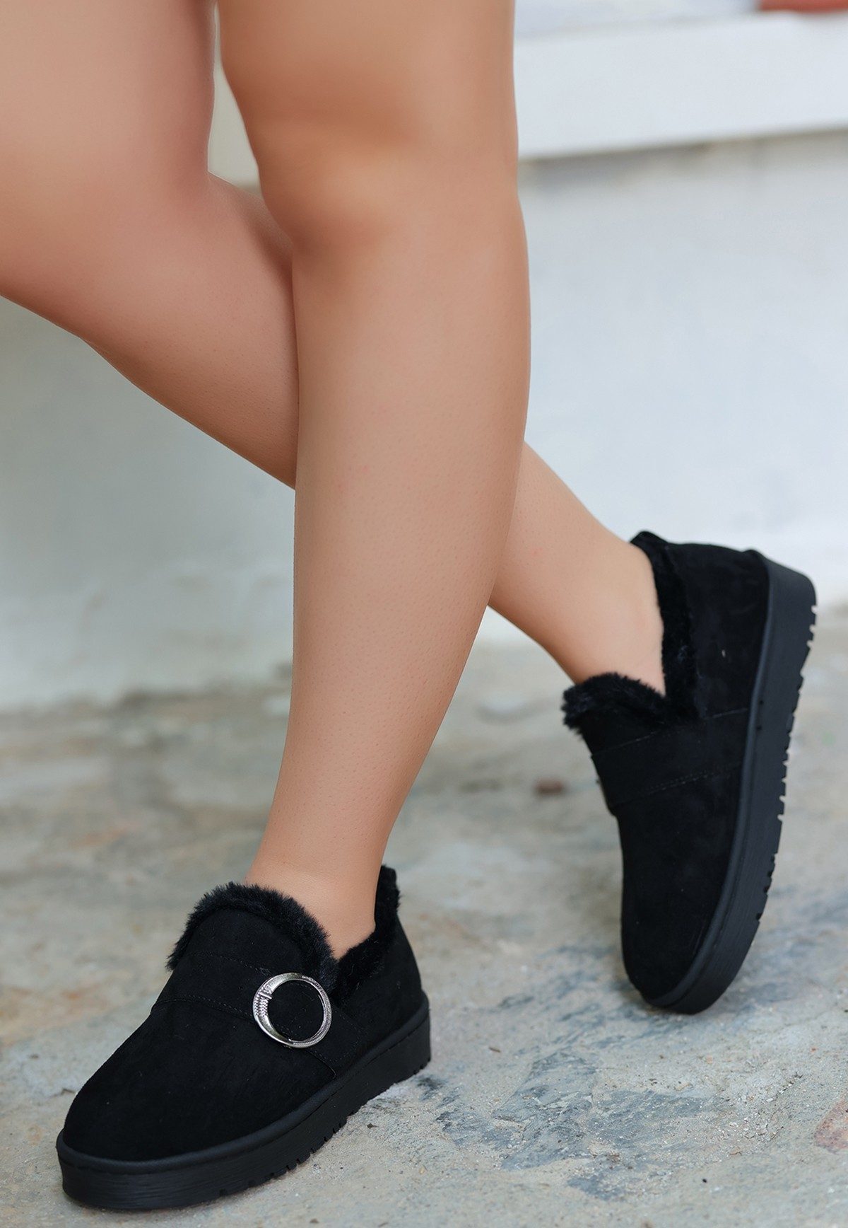 Black Suede Babet Shoes