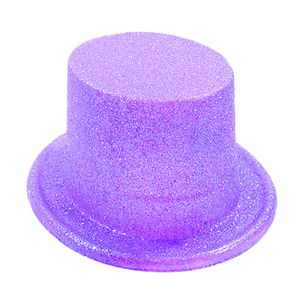 Fluorescent Purple Color Silvery Long Trilby Bowler Hat 12 cm