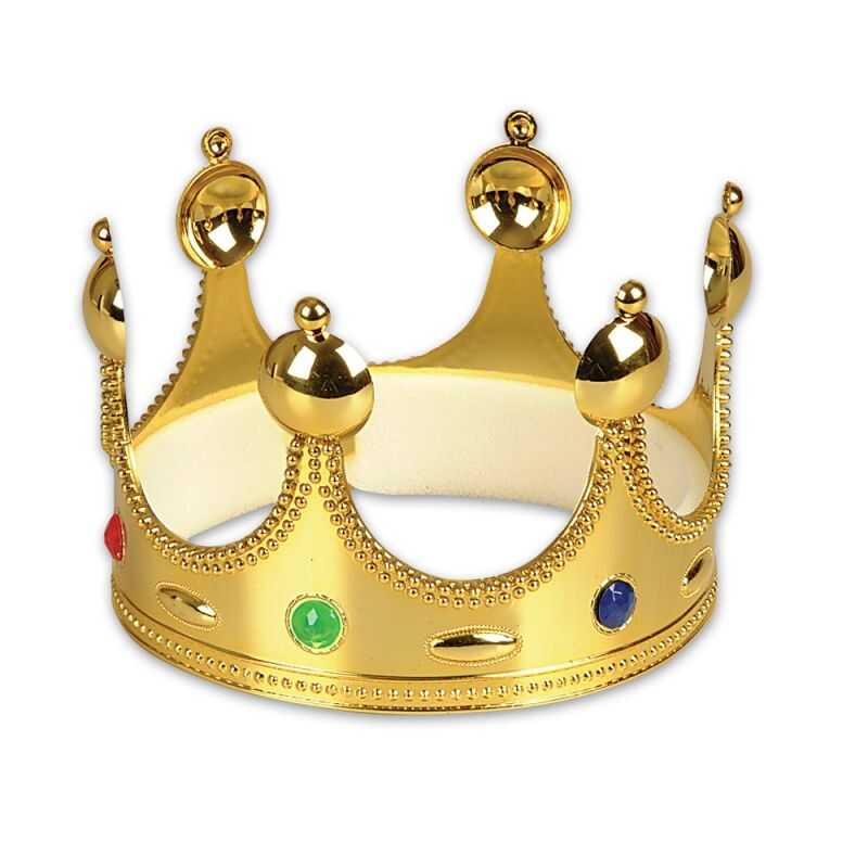 Plastic King Crown Gold Color Adult Size 55 cm