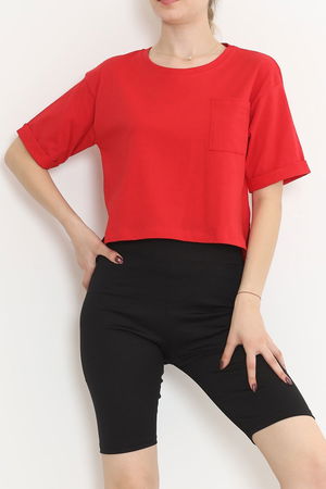 T-shirt with Pocket Slits Red