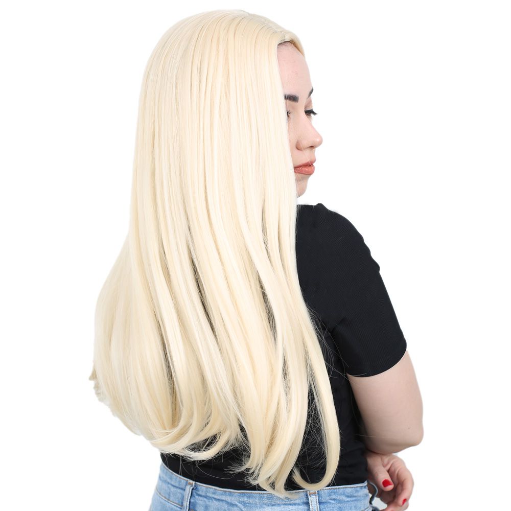 Kanekalon Fiber Synthetic Long Straight Wig / Platinum