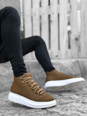 Lace-up Mink High Sole Men's Style Sport Boots