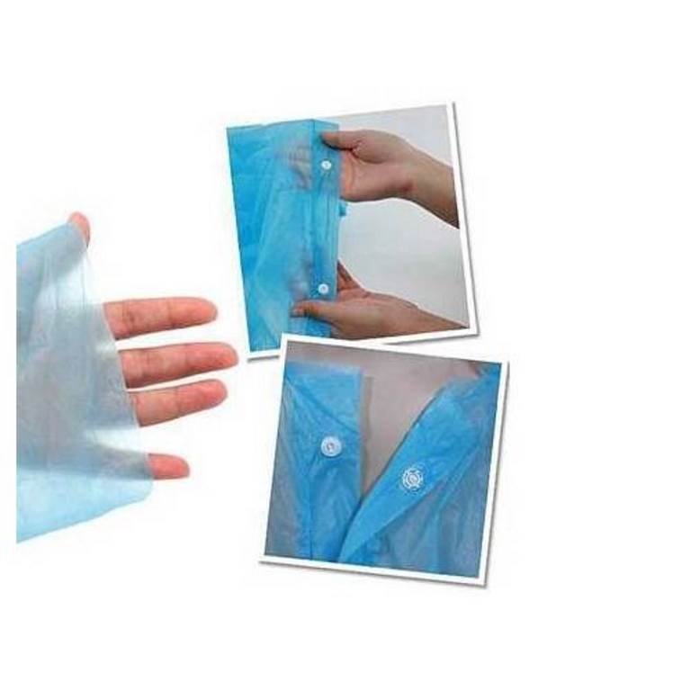 Disposable Raincoat with Snap Fastener ( 5 Pieces )