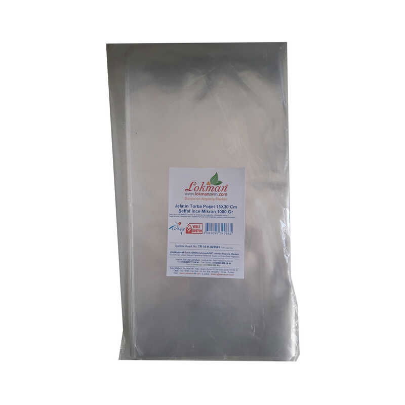 Gelatin Bag Sachet 15X30 Cm Transparent Fine Micron 1000 Gr 1 Pack