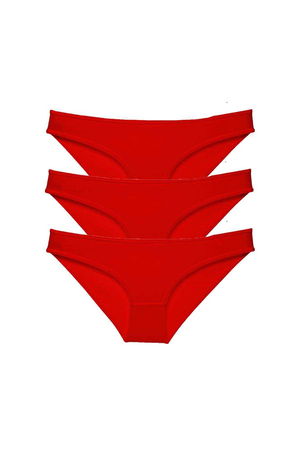 3pcs Super Eco Set Lycra Women Slip Panties Red