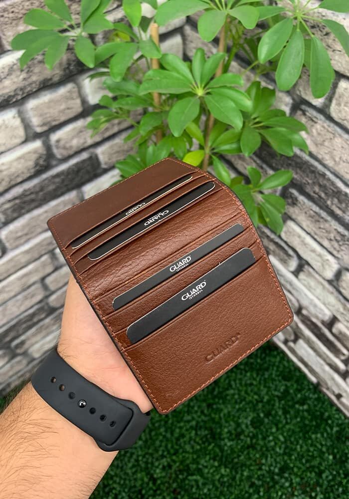 Tan / tan Patented Design Leather Card Holder