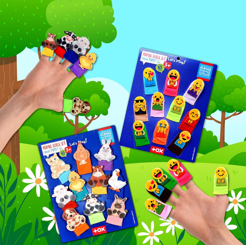 2 Sets - 20 Pieces Emojis and Pets Finger Puppet