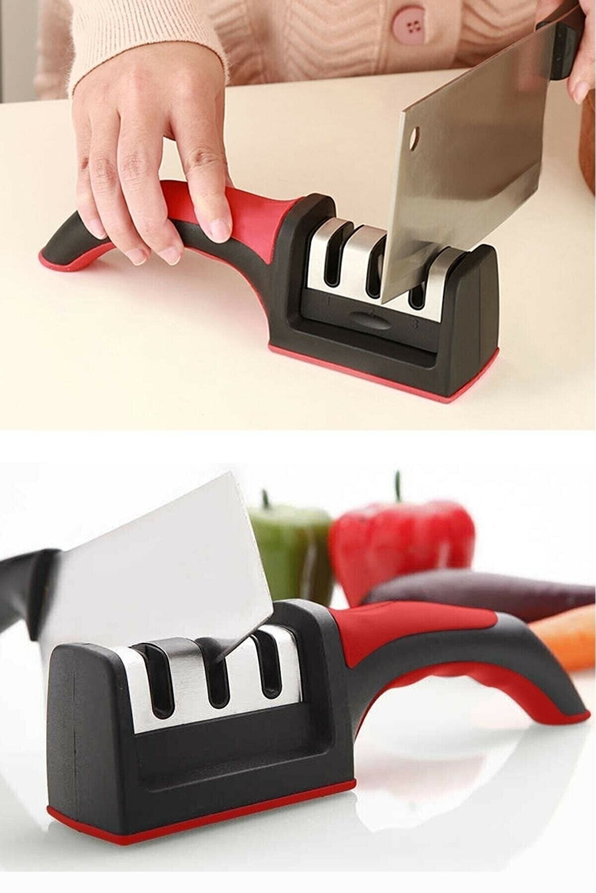 3 Stage Knife Scissors Sharpener Sharpening Tool