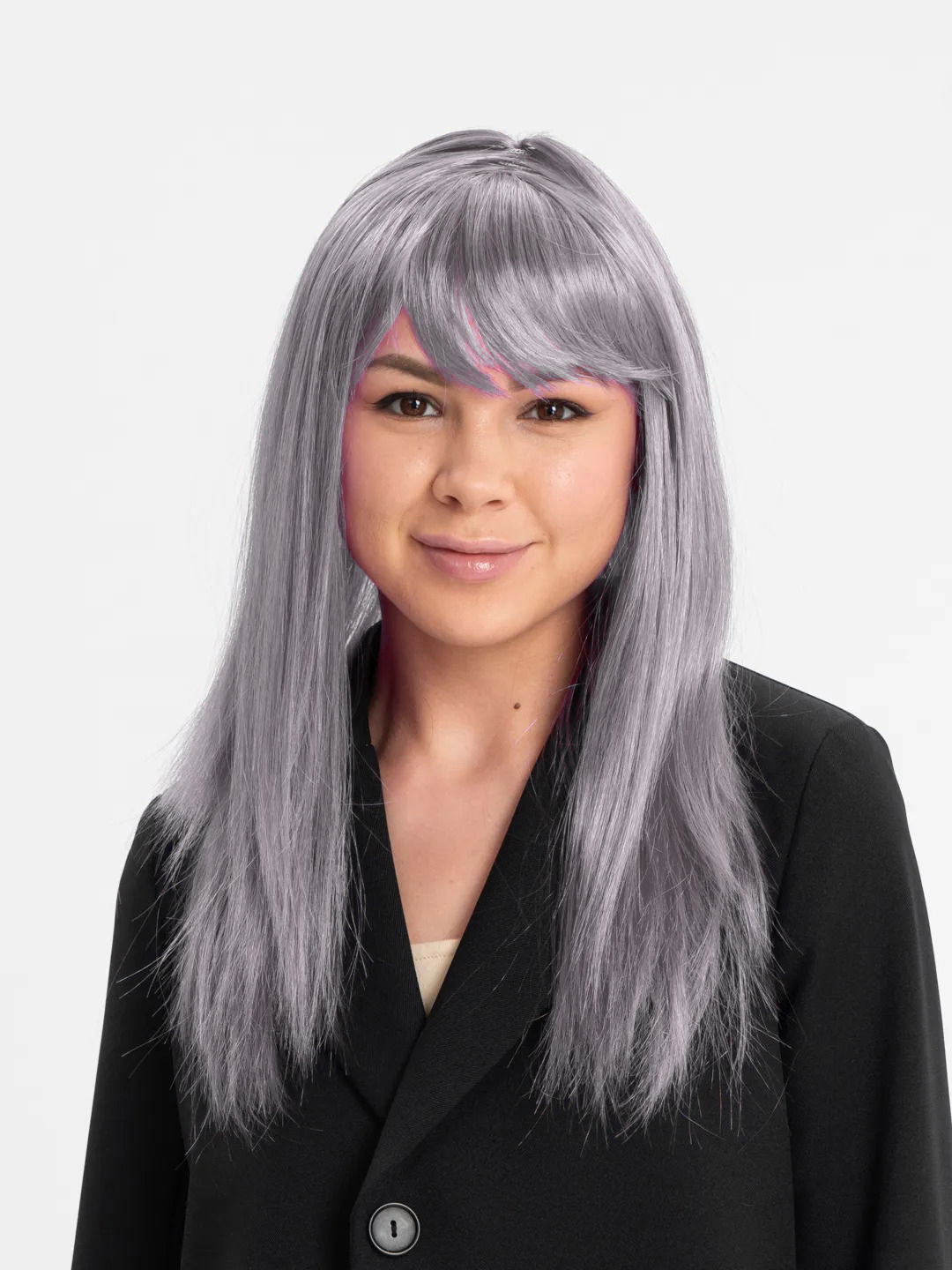 Platinum Gray Silver Color Long Party Wig Long Wig