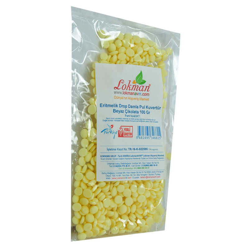 White Chocolate Melting Drop Drop Flake Flake Couverture 100 Gr Package