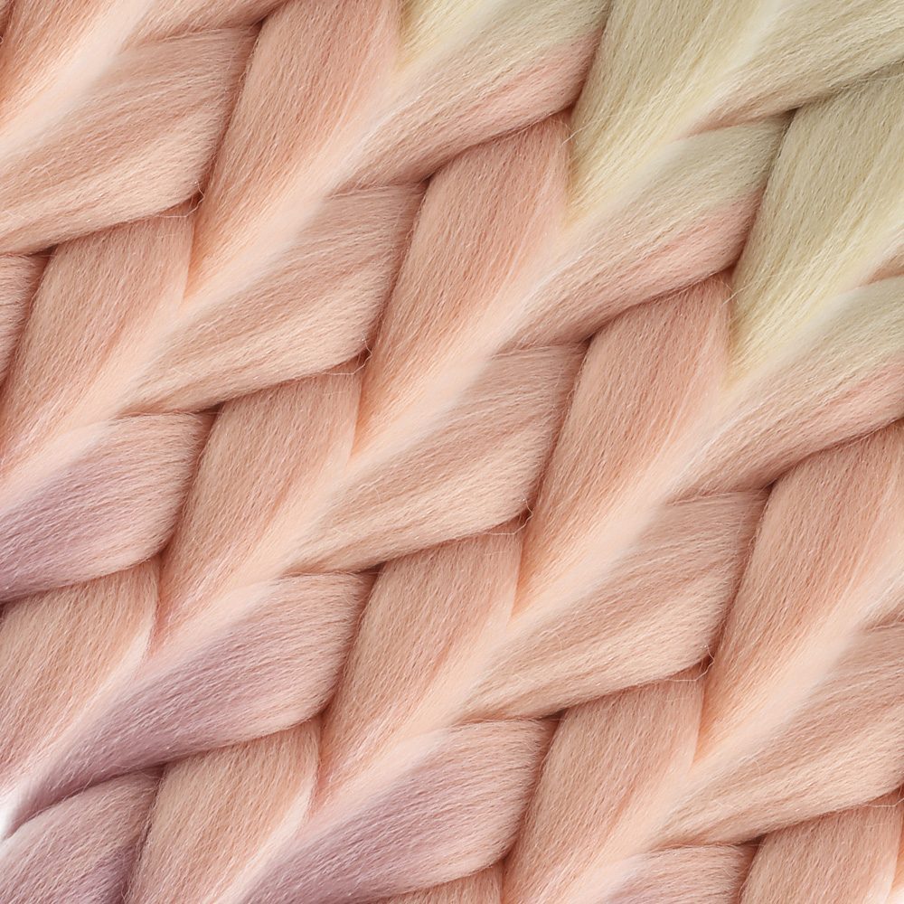 Afro Braiding Color Transition Synthetic Hair 100 Gr. / Platinum / Soft Orange / Soft Lilac