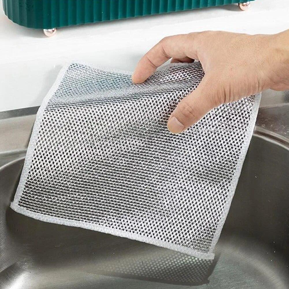 3Pcs Multifunctional Non-Scratch Wire Dish Cloth Dish Towel Dish Towel Dish Cleaning Scrub Cloth