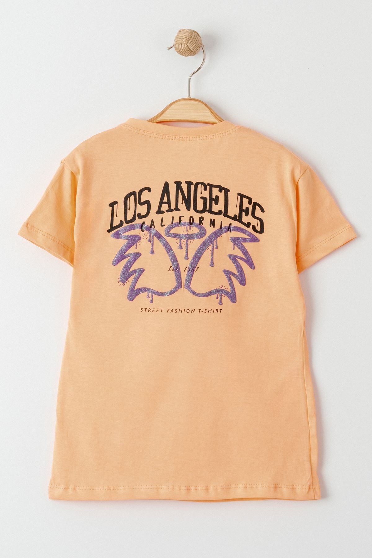 8-12 Years Printed Kids T-Shirt Orange