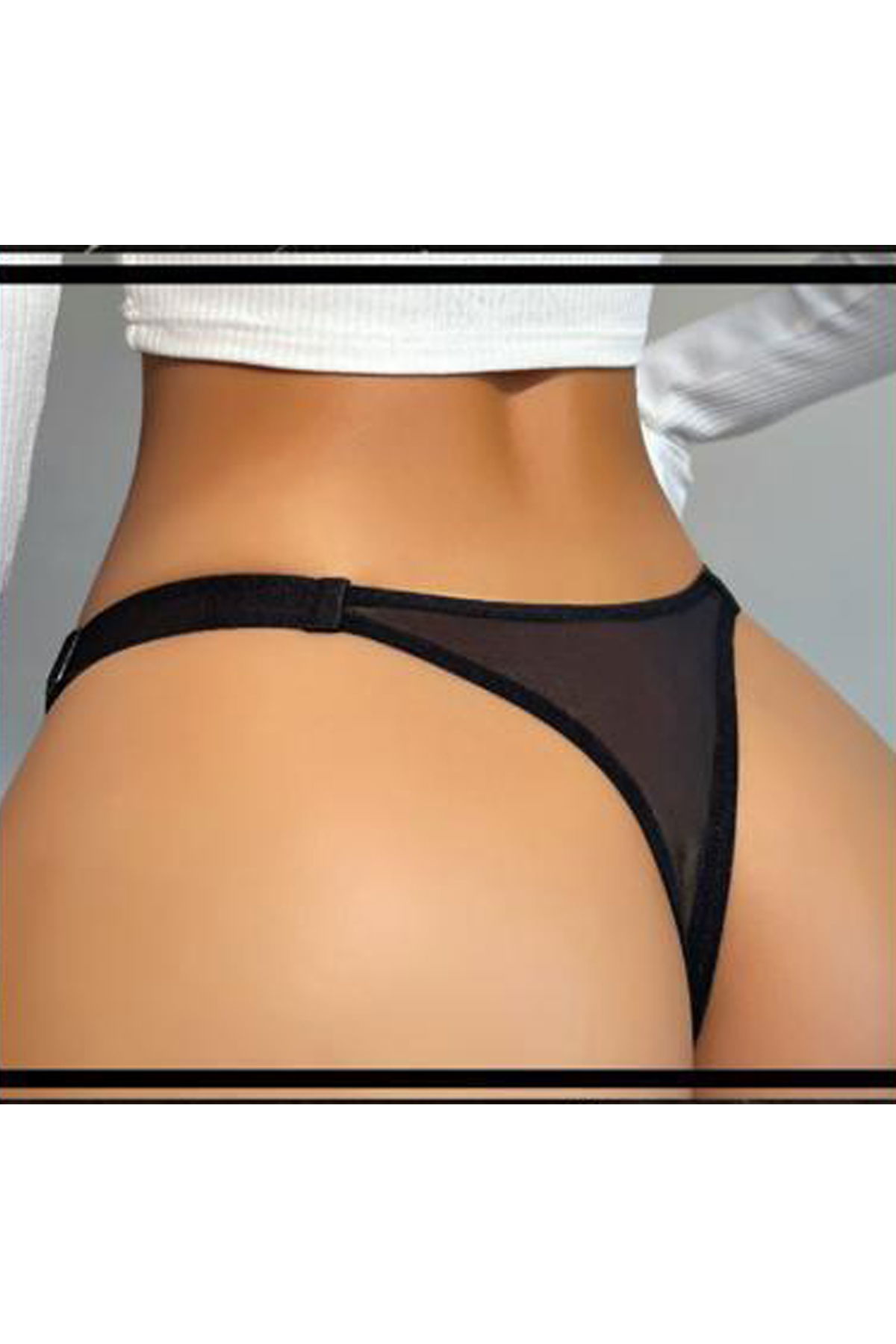 Women's Fancy Lingerie Thong Panties Perfect Fall D218 Black