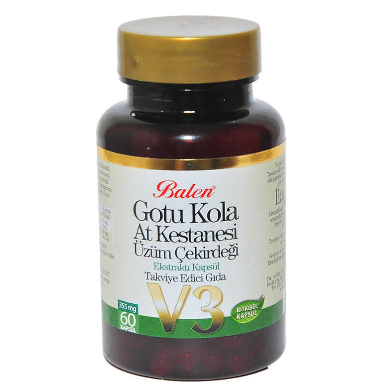 Gotu Kola Horse Chestnut Grape Seed Extract V3 60 Capsules