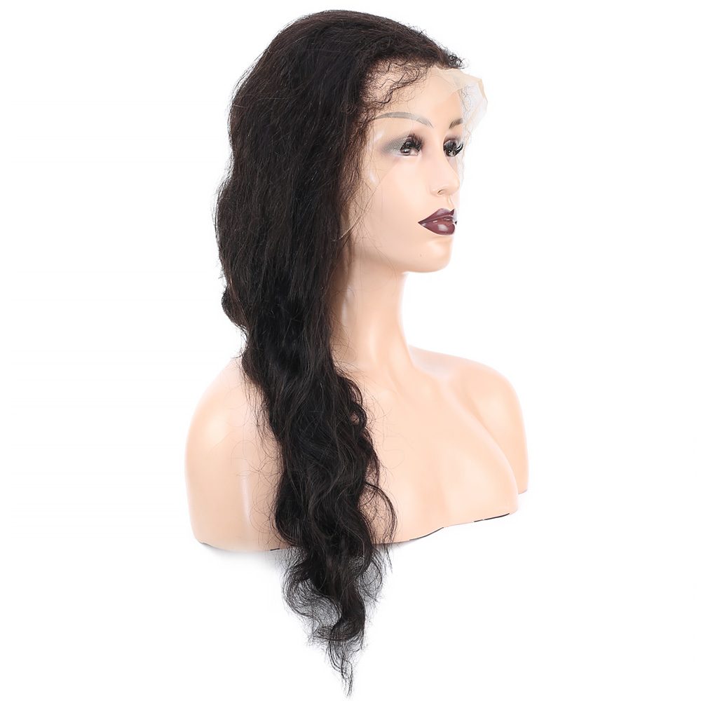 Front Lace Real Hair Tulle Wig Wavy / Natural / 70/75cm