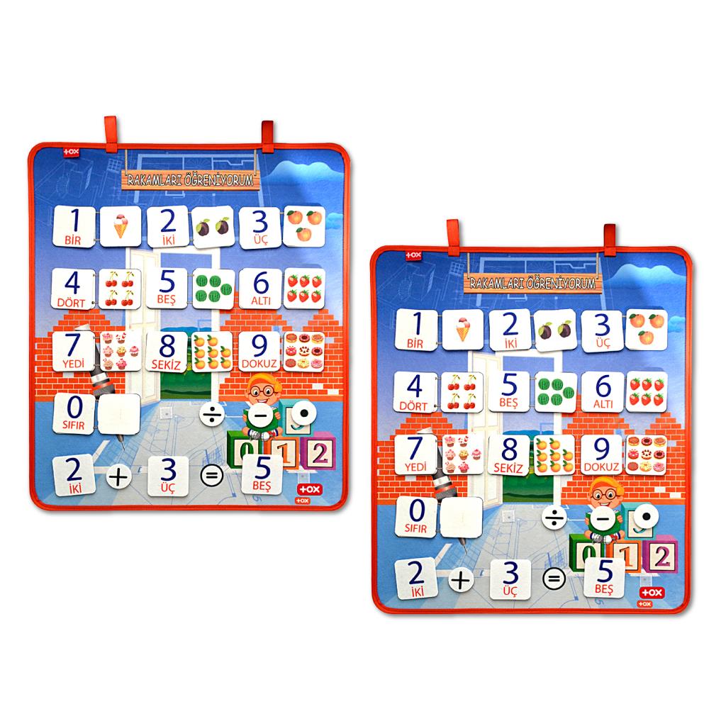 2 Sets - 88 Pieces Learning Numbers Felt Wall Boards , Educational Toys