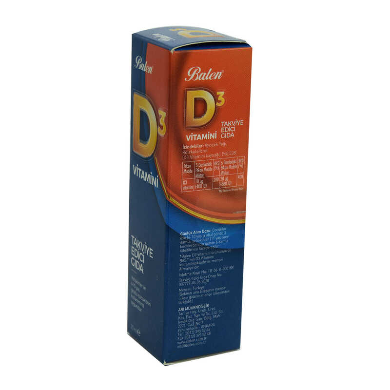 Vitamin D3 Food Supplement 20 ML