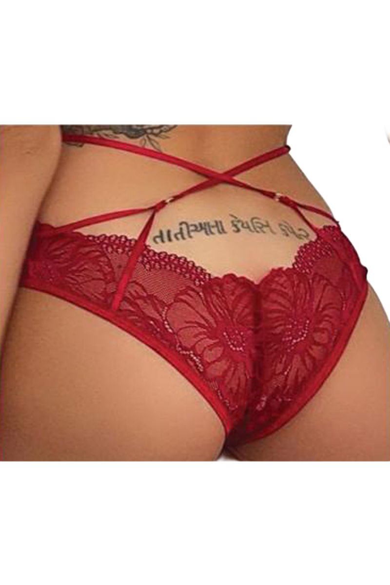 Women's Fancy Lingerie Thong Panties Perfect Fall D193 Red