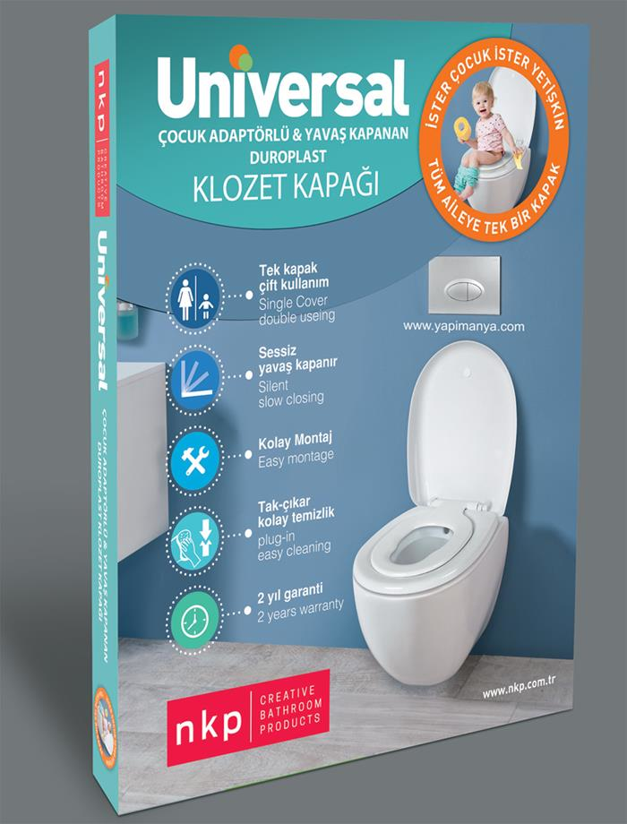 NKP Universal Slow Closing Toilet Seat with Child Adapter