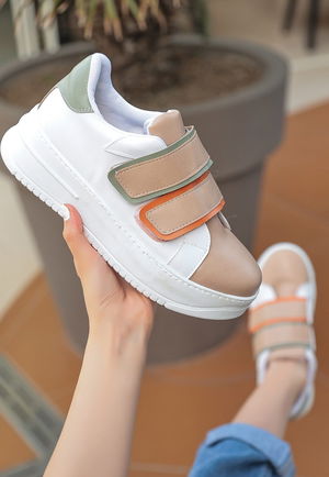 Cream Skin Sneakers