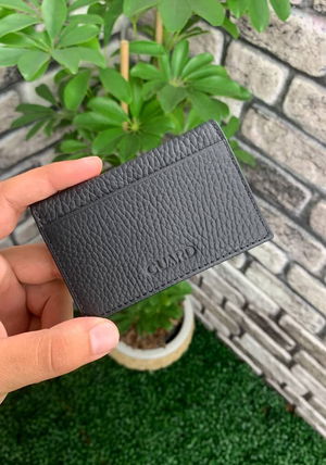 Matte Black Leather Card Holder