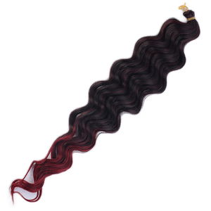 Water Wavy Look Hair / Black Red Ombré