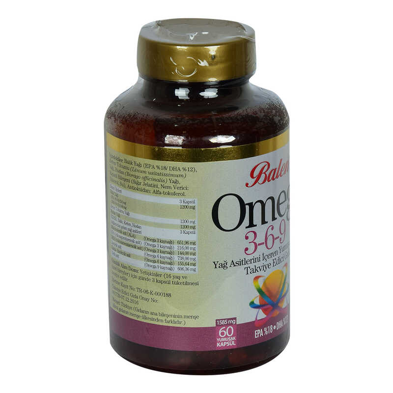 Omega 3-6-9 1585 Mg x 60 Soft Capsules EPA-18 DHA-12