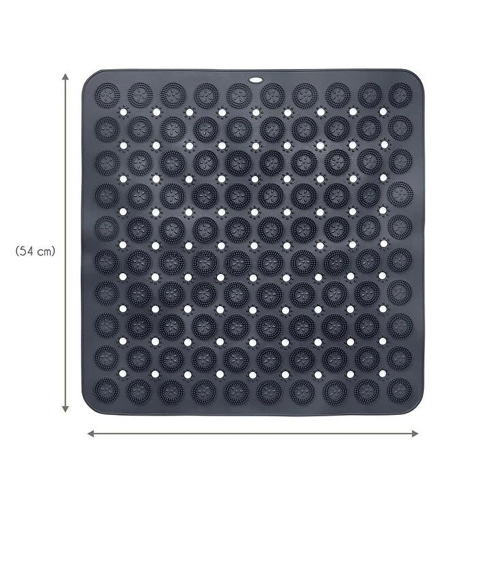 Square Suction Cup Bathroom Non-Slip Mat- Serrated Foot Shower Mat Silicone Massage Pad