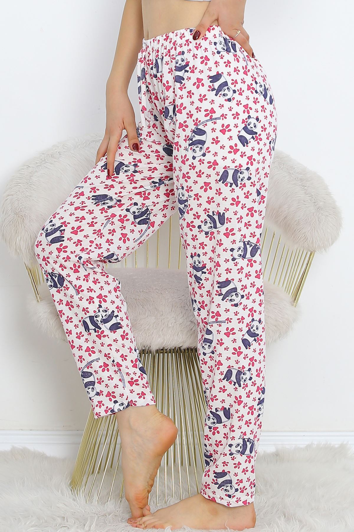 Pajama bottoms white and pink