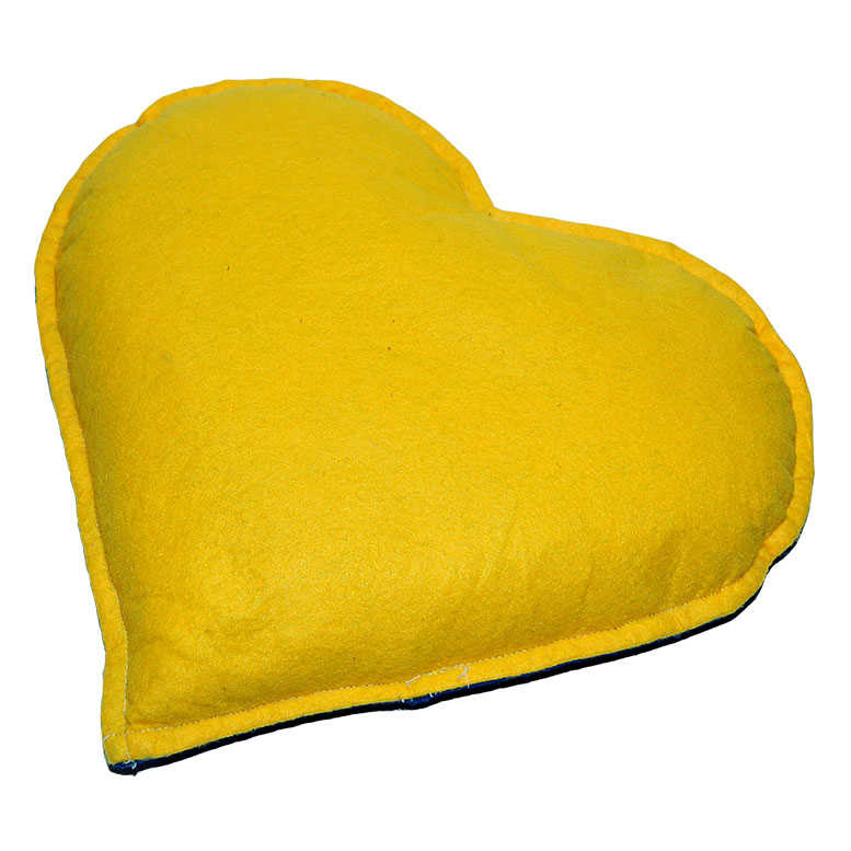 Heart Patterned Natural Rock Salt Pillow Yellow - Navy Blue 2-3 Kg