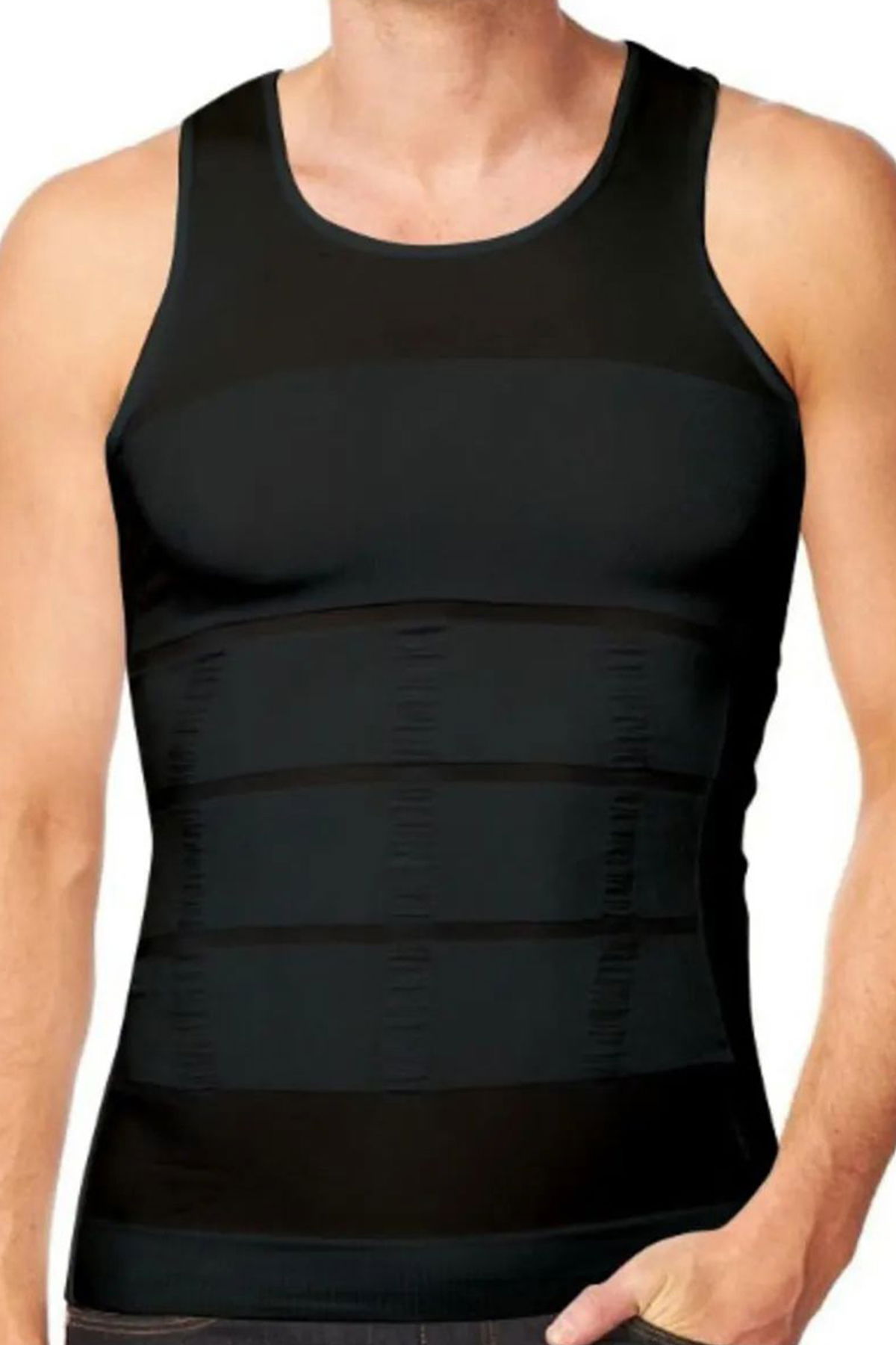 Men's Corset Tank Top - 500 Black