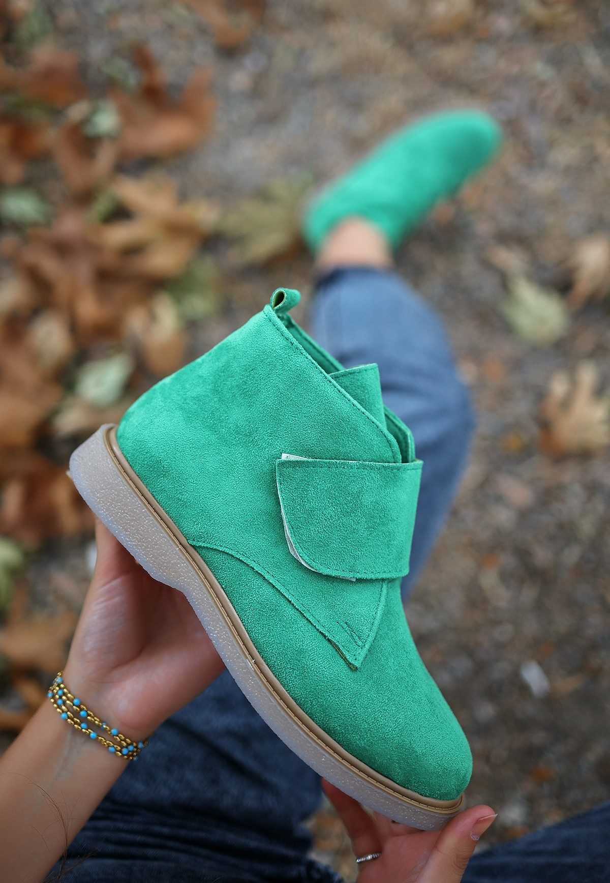 Green Suede Boots