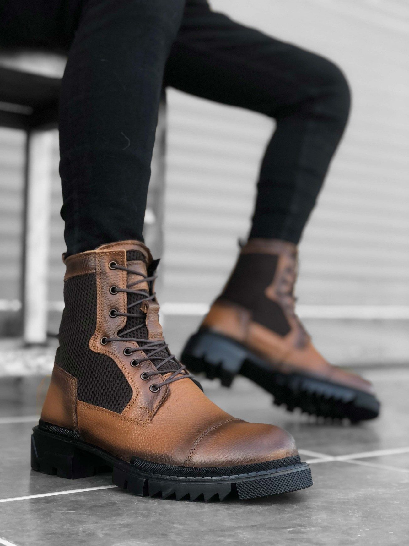 Inside Out Genuine Leather Taba Men's Boots