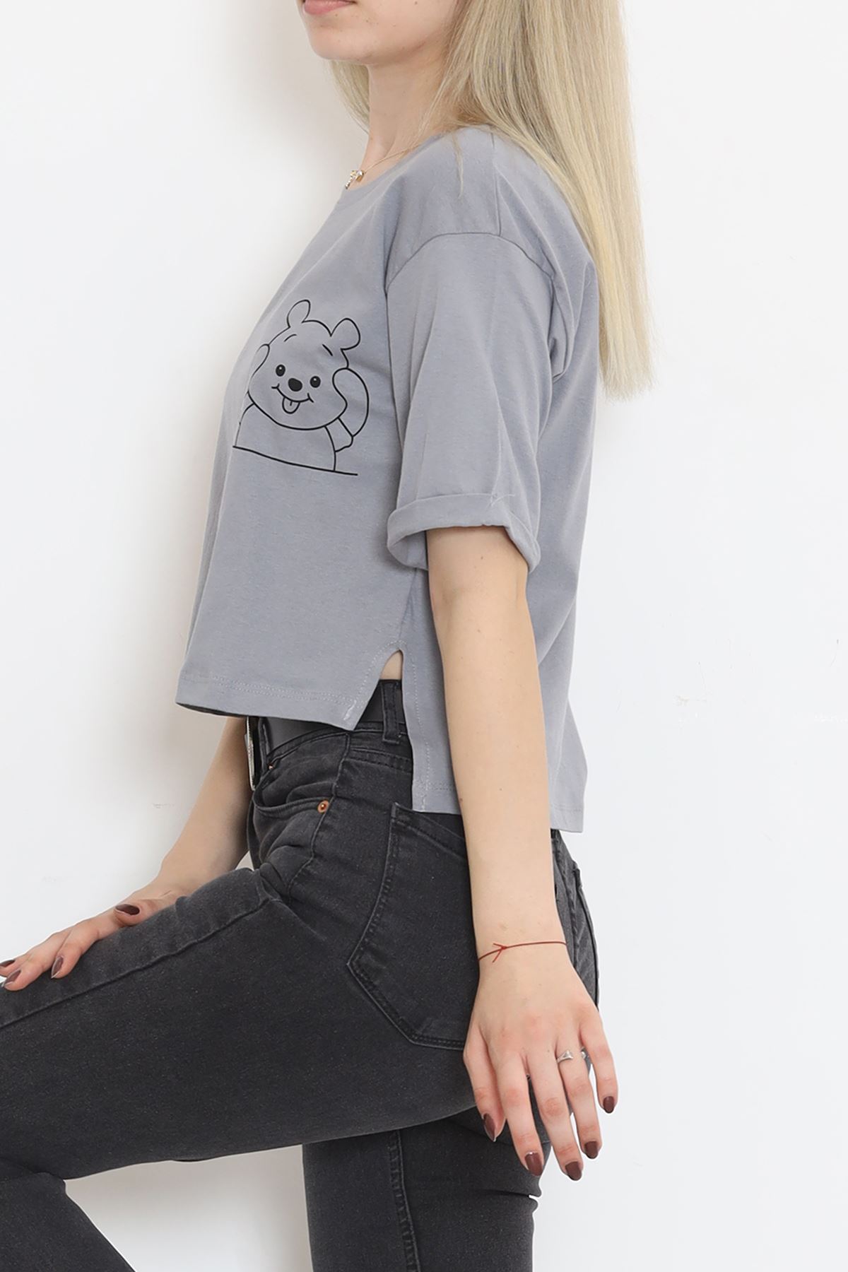 Printed Crop T-Shirt Smoked