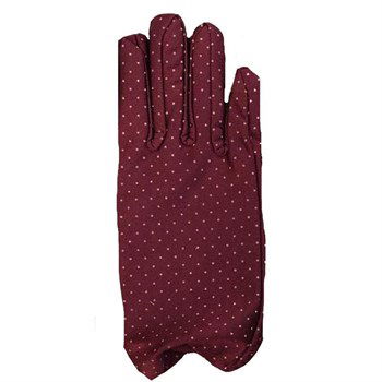 Burgundy Color Dotted Children's Gloves