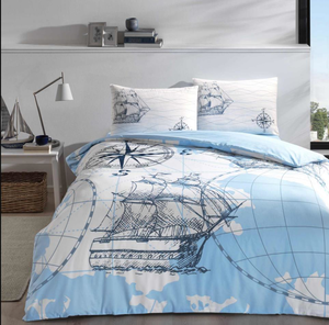 Double Ranforce Duvet Cover Ocean Turquoise