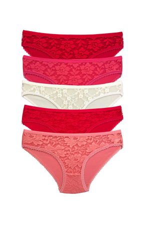 5 Pcs Lace Front Transparent Women Slip Panties S98