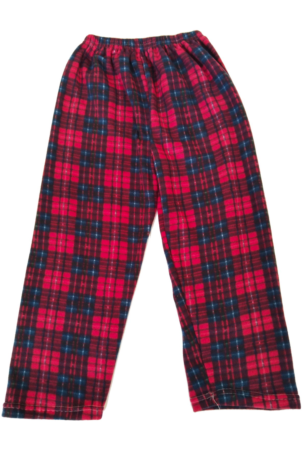 Unisex Fleece Pajama Bottoms Thermal Thermal Red Plaid Pattern Home Wear Pocketless