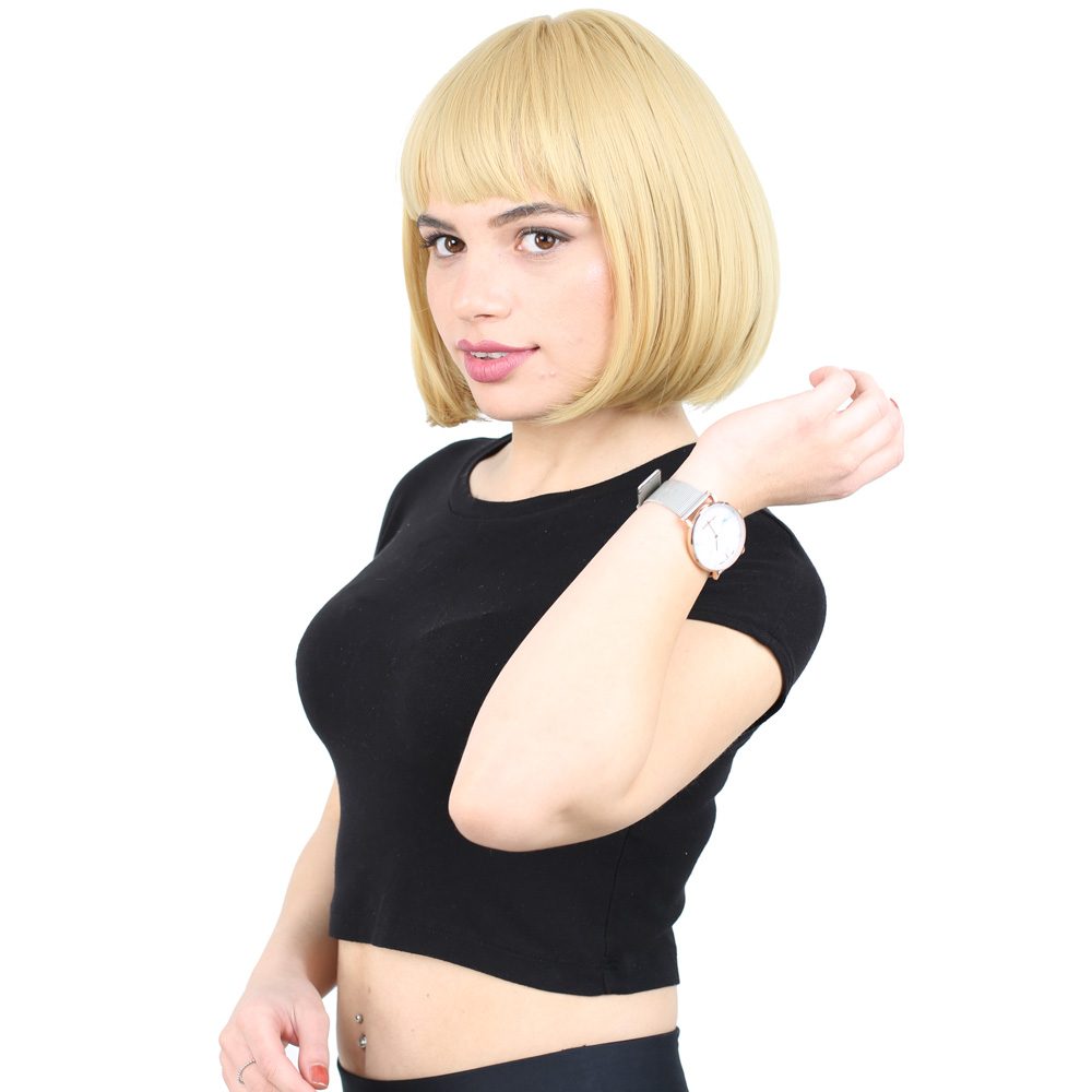 Kanekalon Fiber Synthetic Wig with Short Cut Special Bangs / Yellow