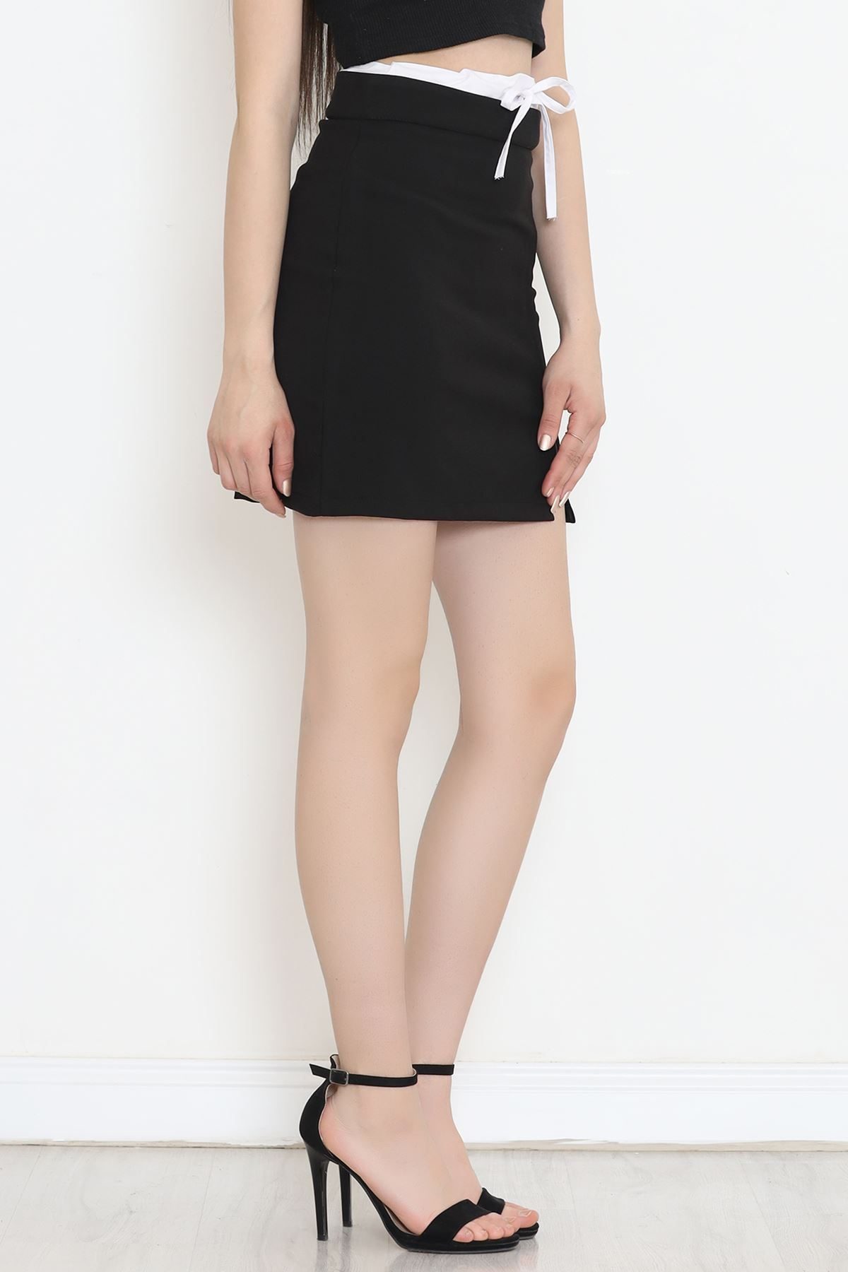 Skirt with Tie Waist Black