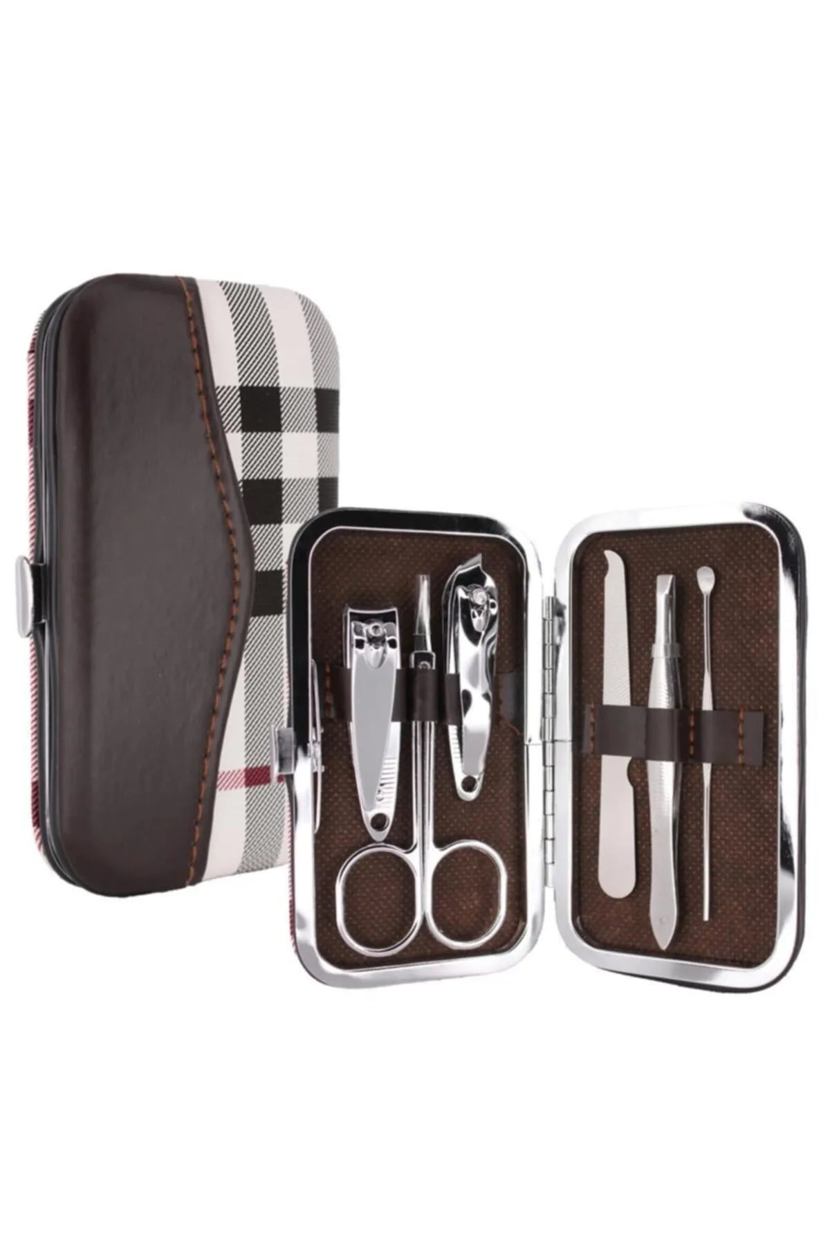 6 Piece Professional Manicure Set - Nail Clippers - Eyebrow Scissors - Tweezers - File Set