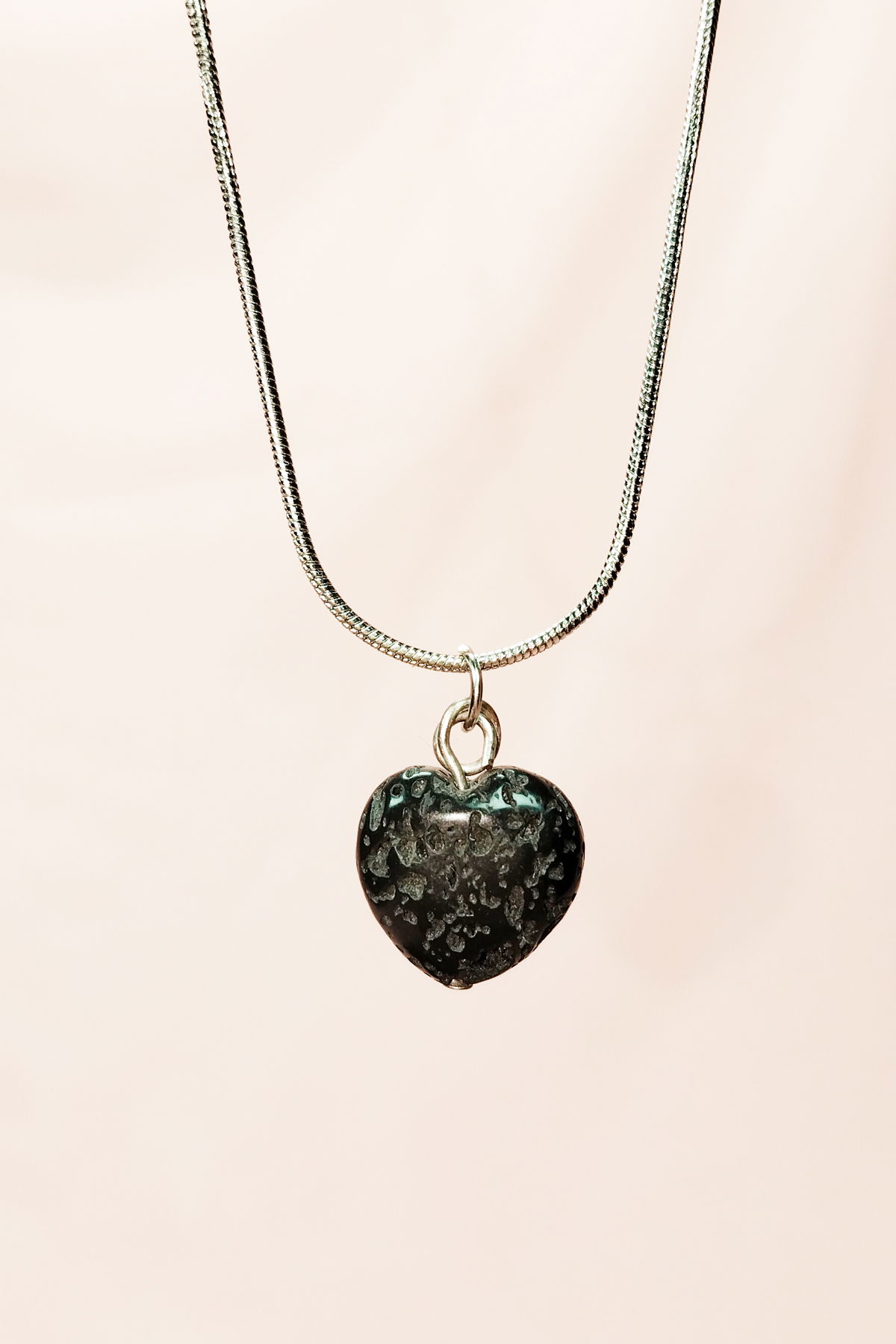 Lava Stone Natural Stone Handmade Pendant with Chain: 1.5 cm Chain: 20 cm Boxed