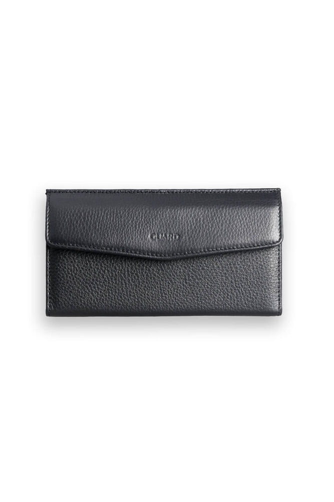 Black Leather Women's Wallet with Phone Entry