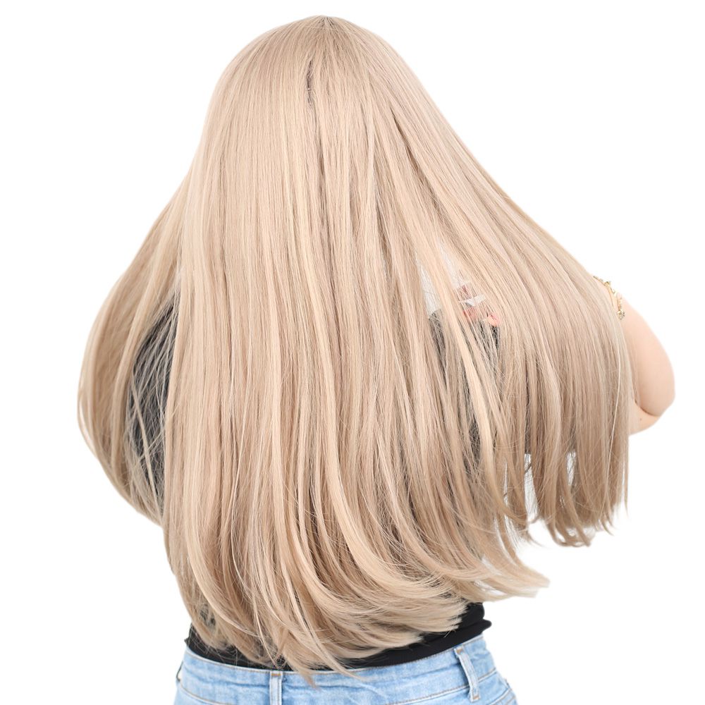 Kanekalon Fiber Synthetic Long Straight Wig / Ashy Baby Yellow