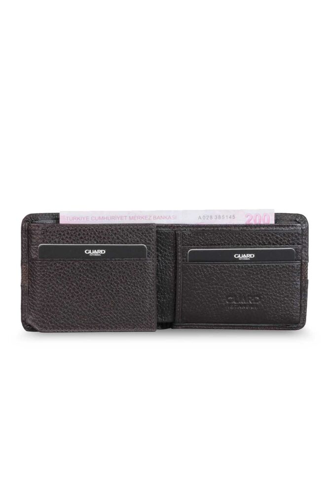 Brown Sport Stripe Leather Men's Wallet