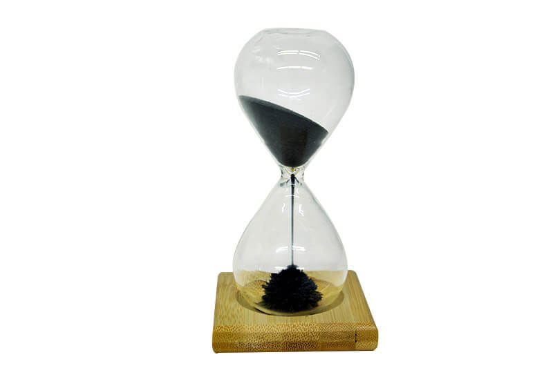 Magnet Magnetic Hourglass with Wooden Stand